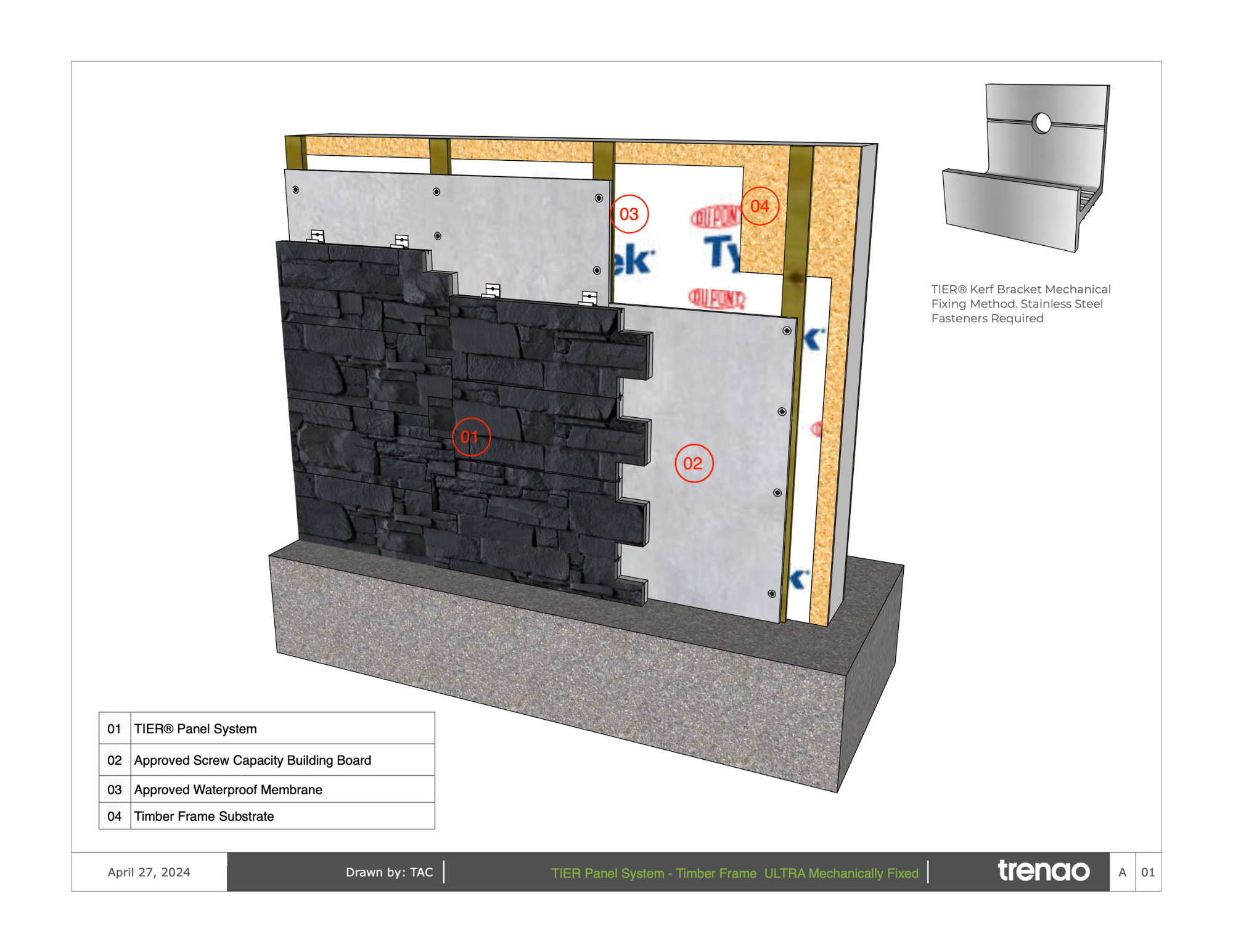 Timber Frame Mechanically Fixed